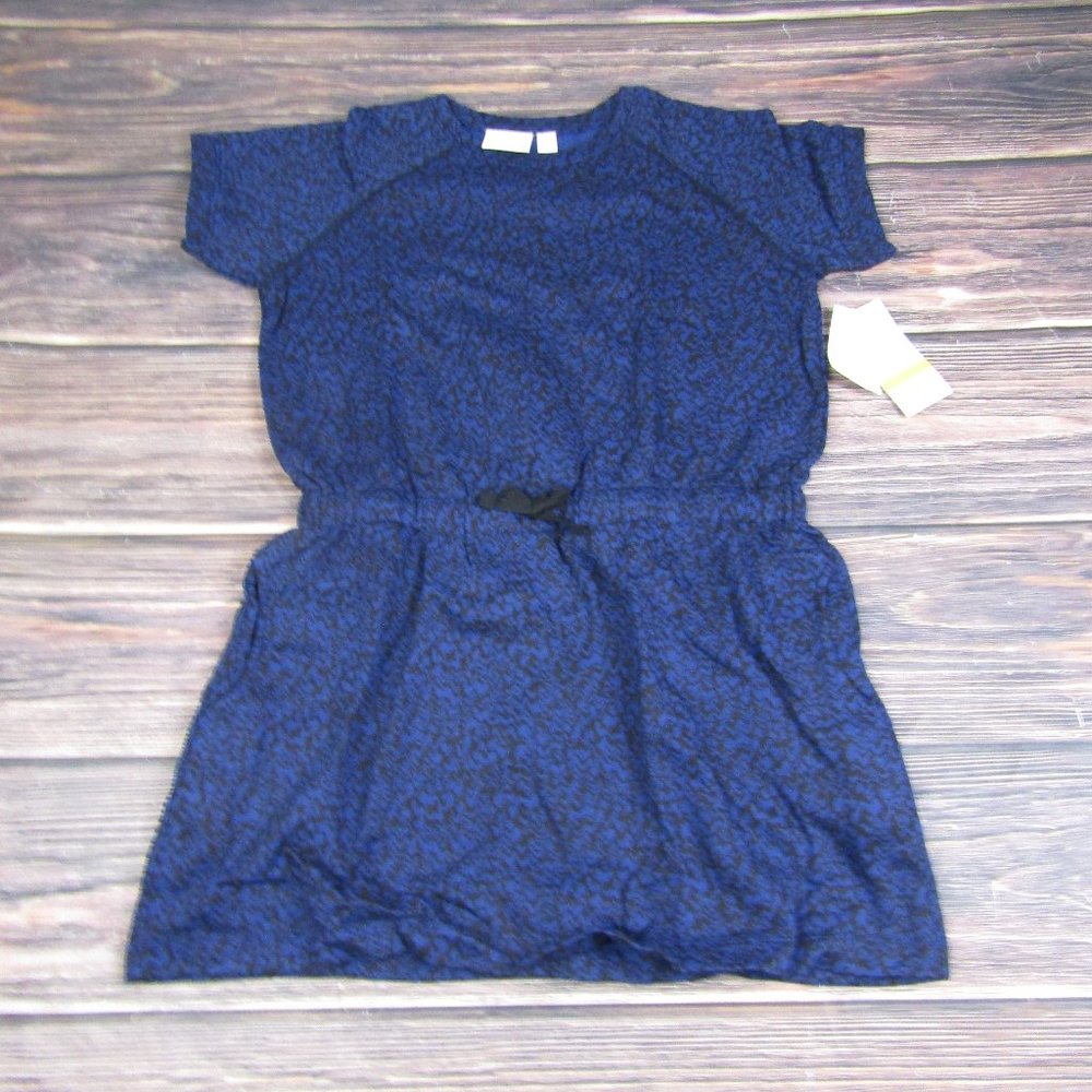 Zella NEW NWT Large Blue Twilight Black Drawstring Waist Fleece Sweatshirt